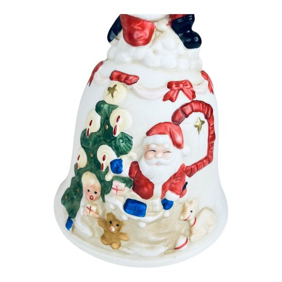 LIGHTED SANTA BELL Christmas Around The World Decoration Night Light Table Lamp - Picture 4 of 10